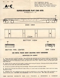 A.C. Railway Box and Flat Car Instructions