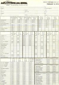 Athearn Sales List 1975