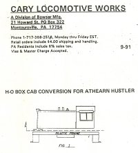Bowser Cary Box Cab Athearn Hustler Conversion Instructions