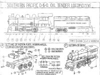 Kawai 0-6-0 Oil Tender Locomotive Southen Pacific 1954 Intructions