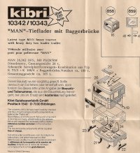 Kibri 10342 Tieflader, 10346 Liebherrbagger Instructions