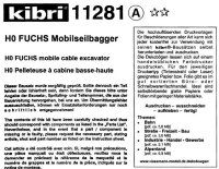 Kibri 11281 Mobil Seilbagger Instructions