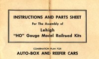 Lehigh Models Automobile Box and Refrigerator Car