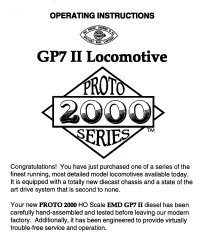 Life-Like Proto 2000 GP-7 II Instructions