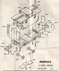 Mantua Four Wheel Caboose Instructions 1952