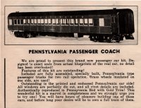 Megow's Pennsylvania Passenger Car Instructions