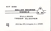 Roller Bearing Pullman Troop Sleeper