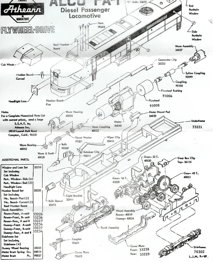 Lionel Parts List And Exploded Diagrams
