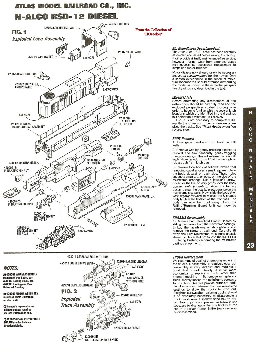 Atlas n sale scale parts