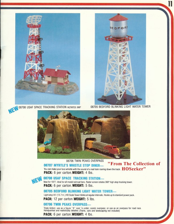 Life-Like HO 08705 Bedford Water Tower w/Blinking Light Kit USED